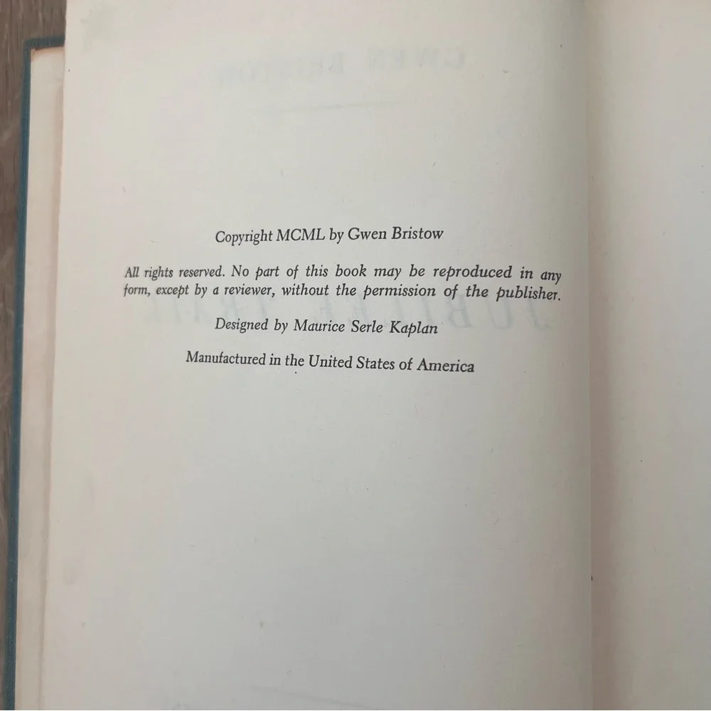 JUBILEE TRAIL by Gwen Bristow 1950 Hard‎ Cover Book Vintage